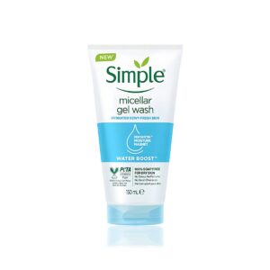simple water boost micellar facial gel wash for dry skin (150ml)