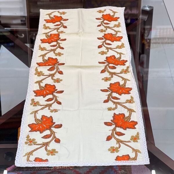 single table runner with hand embroidery 1