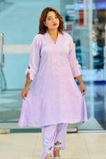 light lavender samu silk printed co ords