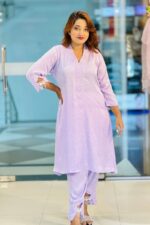 light lavender samu silk printed co ords
