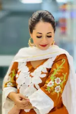 burnt umber jacquard cotton shalwar suit