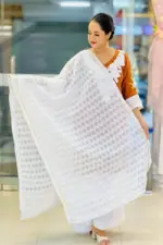 burnt umber jacquard cotton shalwar suit