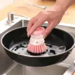 automatic liquid dish pot washing brush pink