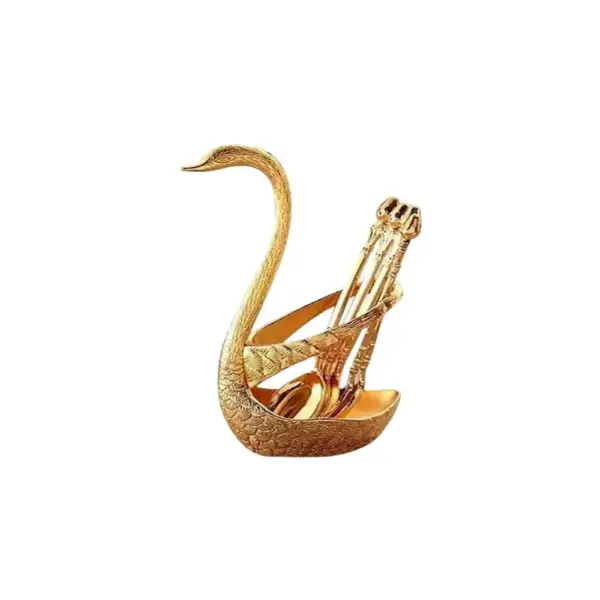 spoon set with swan stand