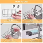 stainless steel kitchen sink caddy storage rack organizer