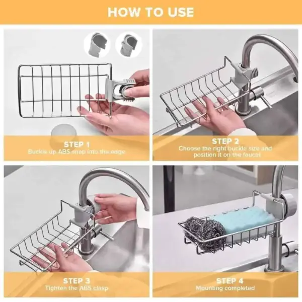 stainless steel kitchen sink caddy storage rack organizer