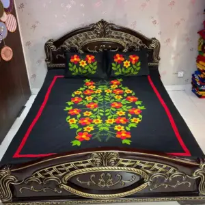 applique bed sheet 72