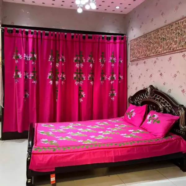 applique bed sheet set