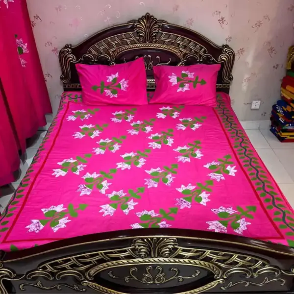 applique bed sheet set