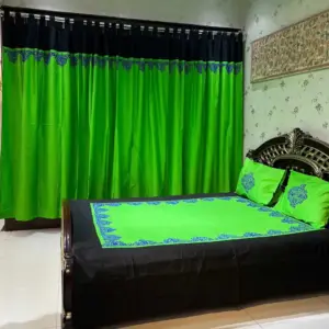 applique with hand embroidery bed sheet set 3