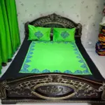 applique with hand embroidery bed sheet set 3