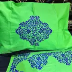 applique with hand embroidery bed sheet set 3