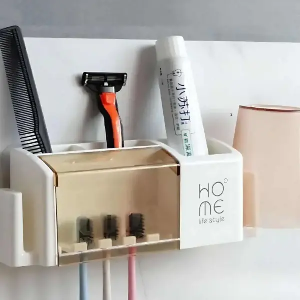wall and table pen holder and tooth brush dispenser