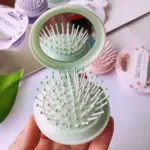 cute girl portable mirror with hair brush