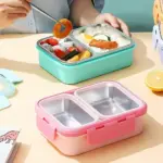 laxson leak proof 2 compartment stainless steel lunch box (700 ml)