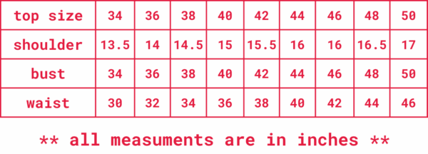 top size guide