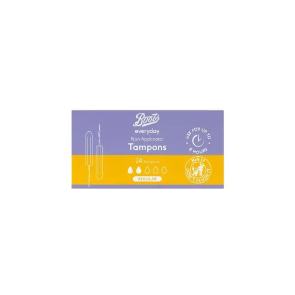boots everyday non applicator tampons regular x24