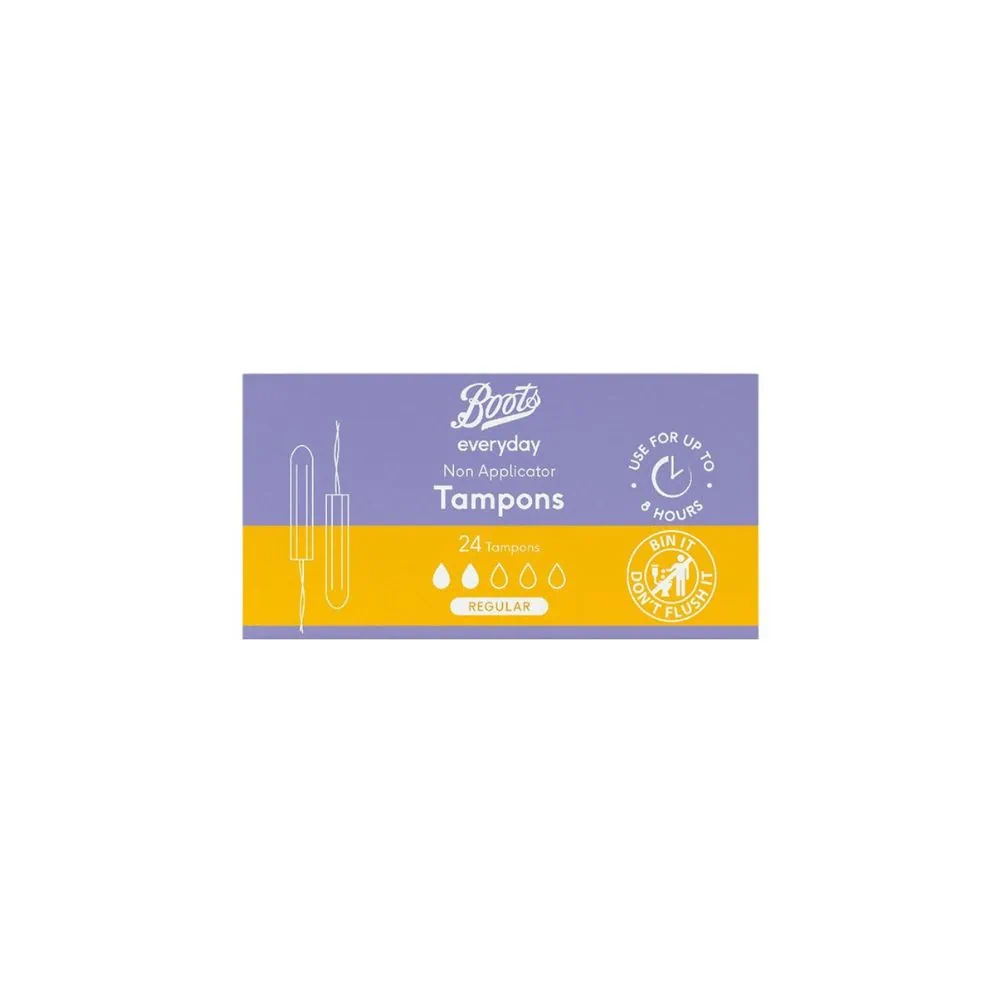 tampons boots everyday non applicator tampons regular x24