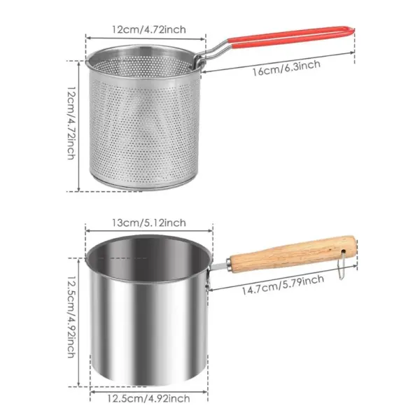 stainless steel deep fryer set