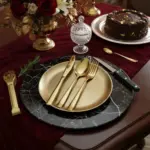 golden color dining kit