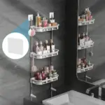 3 layer multifunctional kitchen & bathroom wall storage organizer rack