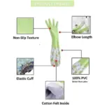 silicone dish washing long hand gloves