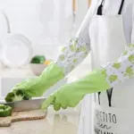 silicone dish washing long hand gloves