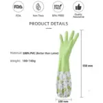 silicone dish washing long hand gloves