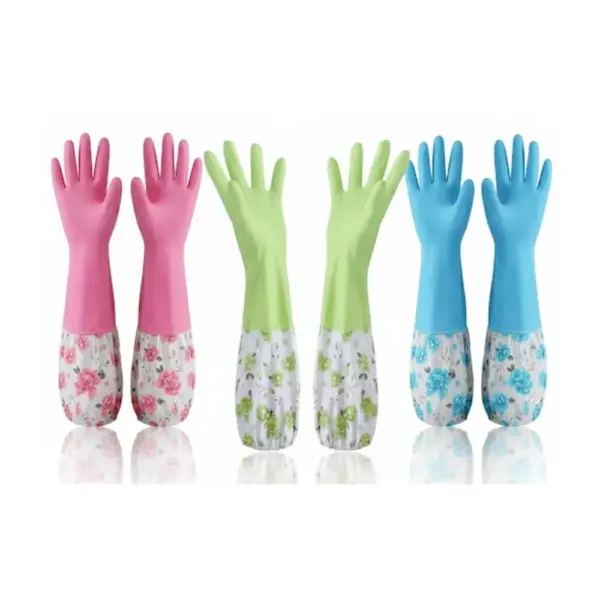 silicone dish washing long hand gloves