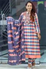 multi colour cotton hand embroidered shalwar suit