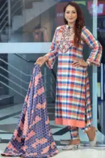 multi colour cotton hand embroidered shalwar suit