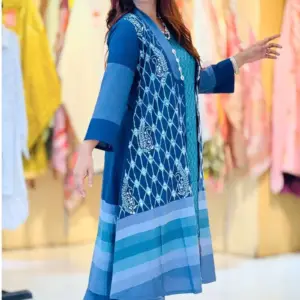 sea green cotton embroidered shrug set