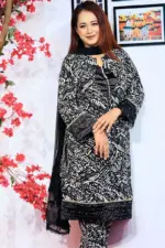black and golden color georgette co ords