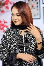 black and golden color georgette co ords