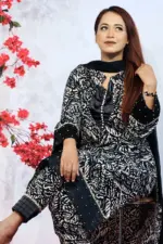 black and golden color georgette co ords