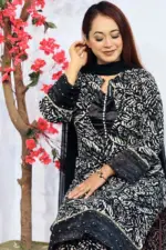 black and golden color georgette co ords