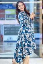 blue jacquard cotton frock