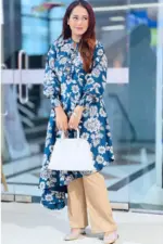 blue jacquard cotton frock