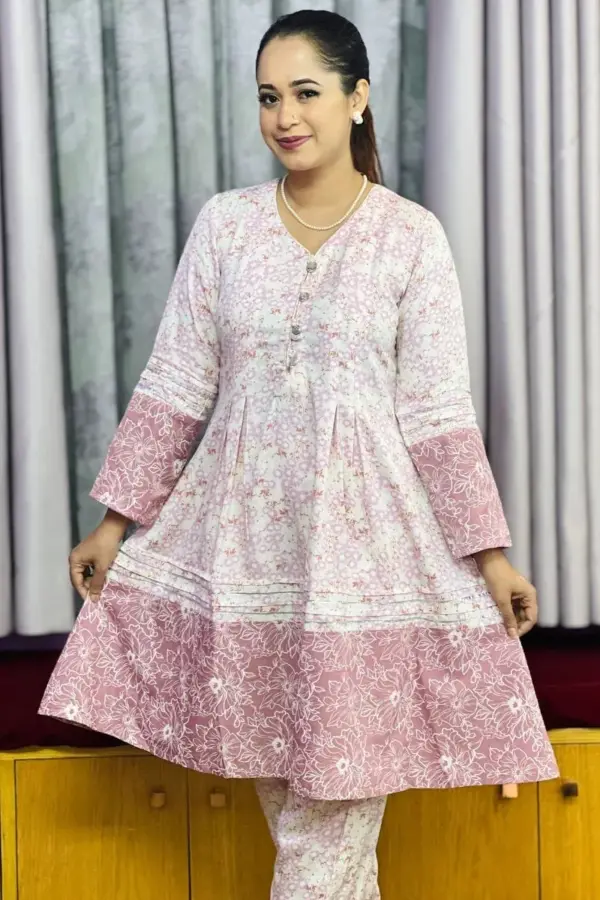 pink screen printed viscose co ords
