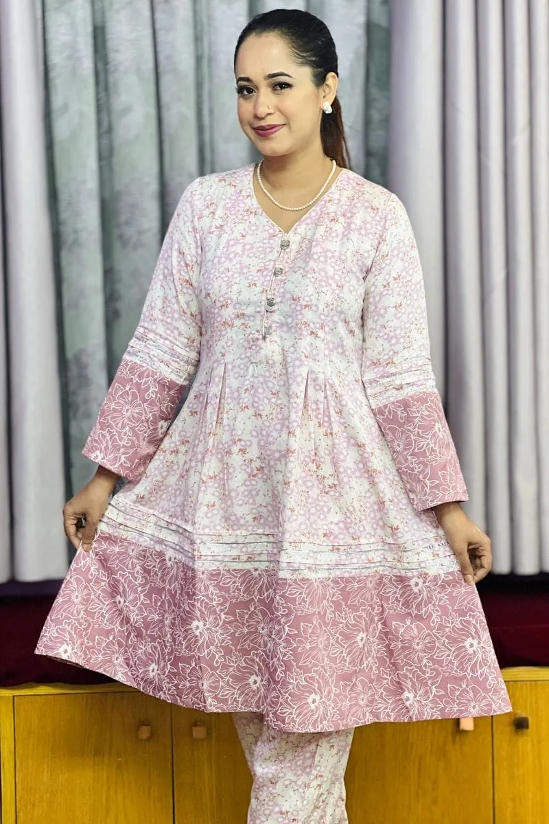 pink screen printed viscose co ords pink screen printed viscose co ords