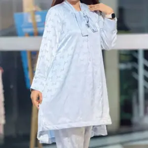 sky color silk co ords