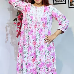 white color printed viscose co ords