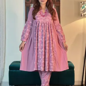mauve pink colour viscose co ords with sp