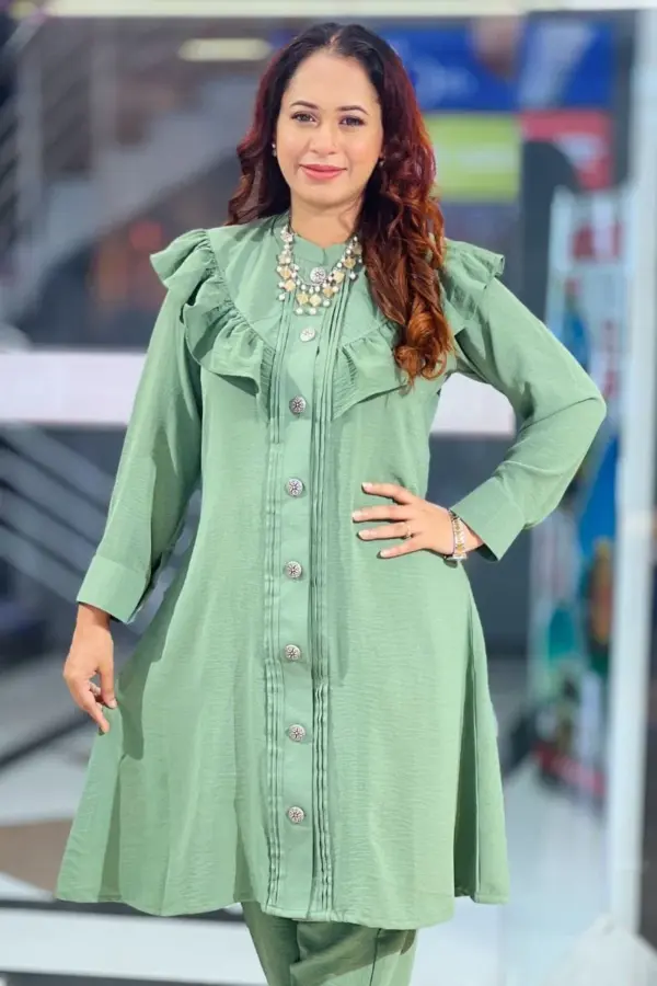 olive colour,cy micro georgette co ords