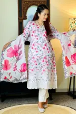 spring cotton machine embroidered stitched shalwar suit