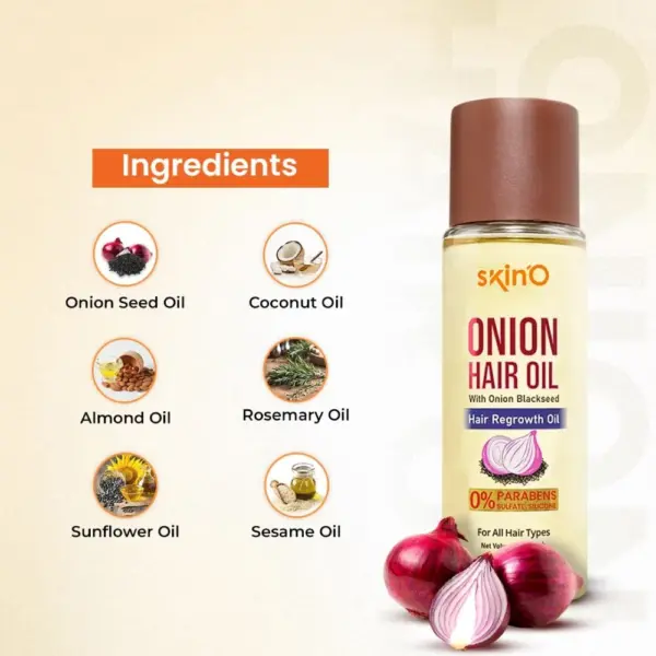 skino onion hair oil with onion blackseed hair regrowth oil 100ml