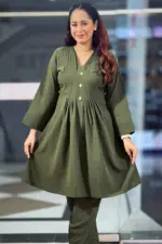 olive color china fabric co ords