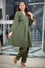 olive color china fabric co ords