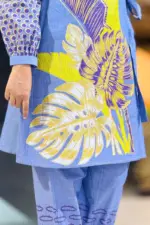 royal bluish denim chembray screen printed co ords
