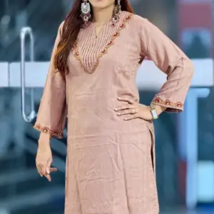 rayon jacquard rose brown hand embroidered co ords set